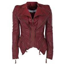 Forever Unique Womens Berry Faux Leather Biker Style Jacket 140 Liked On Polyvore Featuring Out Unique Leather Jacket Leather Jackets Women Leather Jacket