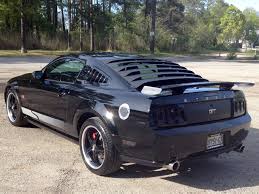 Black 2007 Ford Steeda Mustang Gt With Silver Horse Racing Rear Quarter Window Louvers Mrt Rear Louvers Side Sco 2007 Ford Mustang 2007 Mustang Gt Mustang Gt