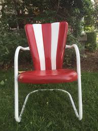 Pin By Ed Geisler On Metal Gliders Chairs Metal Chairs Vintage Outdoor Furniture Leather Chair With Ottoman
