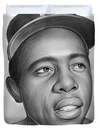 Hank Aaron Duvet Cover by Greg Joens