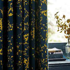 Clarissa Hulse Goosegrass Blue Lined Eyelet Curtains Blue And Gold Curtains Unique Curtains Blue And Gold Living Room