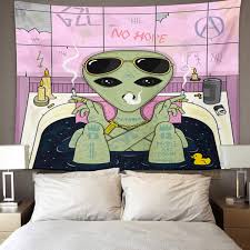 Just remember a chill stoner room is all about the vibes. Amazon Com Emvency Tapestry Trippy Stoner Weed Alien Smoke And Chill In Bath Aesthetic Cigarette Glasses Home Decor Wall Hanging For Living Room Bedroom Dorm 50x60 Inches Everything Else