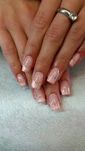 French Apricotglitzer Mit Steinchen Nail Art Wedding Beauty Nails Design French Nails