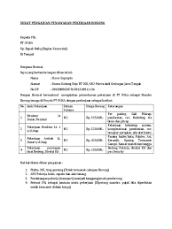 Pada surat penawaran selanjutnya berisi tentang penawaran harga suatu produk bisa berupa barang ataupun jasa. Pengajuan Harga Borong Proyek Guru Paud