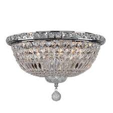 10 l x 10 d x 2.75 h (25.4 x 25.4 x 6.9 cm) Worldwide Lighting Empire Polished Chrome Crystal Flush Mount Ceiling Light Lowe S Canada