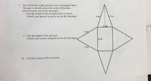 Find the width, in centimeters, of the new prism. This Net Forms A Right Pyramid With A Rectangular Chegg Com