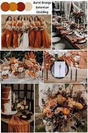 Boho Wedding Burnt Orange Color Scheme Terra Cotta And Rust Colors 2020 Wedding Tre Fall Wedding Color Schemes Orange Wedding Colors Wedding Theme Colors