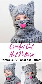 Teddy bear crochet hat pattern. Make A Cozy Cat Hat And Cowl Crochet Cat Hat Crochet Hats Crochet Hat Pattern