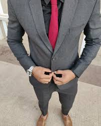 Black And Red Mens Suit The Perfect Suit Wedding Suits Men Grey Black Suit Black Shirt Grey Suit Black Shirt