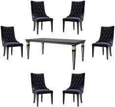 Black kitchen table and chairs set. Casa Padrino Luxury Baroque Dining Set Purple Black Gold 1 Dining Table 6 Dining Chairs Baroque Style Dining Furniture Luxury Quality Noble Splendid