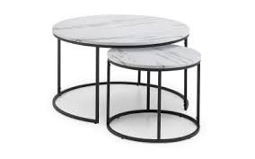 Nesting coffee tables set industrial wooden nest side table home decor furniture. Bellini Round Nesting Coffee Table White Marble Julian Bowen Limited