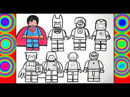 Deprived of his powerful hammer, thor is held prisoner on a distant planet. All Superheroes Lego Marvel Coloring Pages Spiderman Thor Batman Iron Man Flash Minifigures Youtube