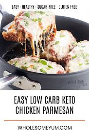 Low Carb Keto Chicken Parmesan Recipe An Easy Low Carb Chicken Parmesan Recipe With Crispy Low C Low Carb Chicken Parmesan Keto Recipes Easy Low Carb Chicken