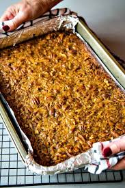 Lift bars with ends of foil as handles. German Chocolate Pecan Pie Bars Life Love And Good Food