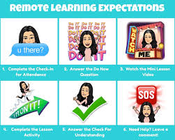 Remote Learning Expectations Chart Remote Learning Mini Lessons