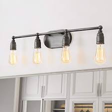 This bath light designed in 2007 by stephen blackman is a unique example of a contemporary wall sconce combining geometric oxygen lighting: Lnc Industrial Water Pipe Wall Lamp Black Bathroom Vanity Light Fixtures Mirror For Doorway Entryway Dark Silver Finish 27 6 Pricepulse