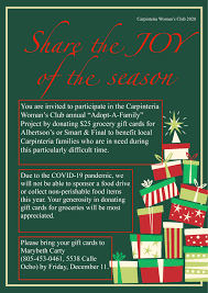 Check spelling or type a new query. Cwc S Annual Adopt A Family Project Carpinteria Woman S Club