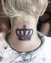 Micro sable crown tattoo behind the ear. Crown Tattoos King And Queen Crown Tattoos With Meaning
