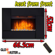 A flicker flame light bulb looks very much like a real fire but without the dangerous flame. Led Electric Fire Wall Mounted Fireplace Black Glass Widescreen Flicker Flame Fireplaces Home Improvement