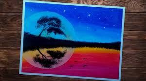  Cara Menggambar Menggunakan Crayon Youtube Cara Menggambar Langit Malam Krayon