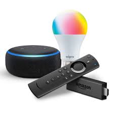 By linking your devices to the same network amazon has been focussing more and more on audio quality lately, so using the echo devices as a wireless audio solution for your tv seems like a. Echo Dot Bundle With Fire Tv Stick And Wipro 9w Smart Bulb At Rs 4799 Hungama Deal