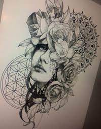Trendy Drawing Skull Flowers Tat Ideas Womens Face Tattoo Face Tattoo Design Sleeve Tattoos