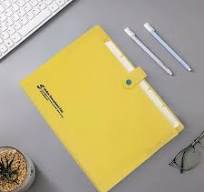 Yellow A4 Expanding File Folder 5 Pockets Accordion Document Organizer  Plastic Multi Layer File Bag For Office School Student Bill Contract  Storage ...