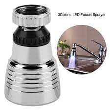 Eotvia Faucet Sprayer Faucet Spray Head 360 Swivel 3colors Temperature Controlled Led Light Kitchen Sink Faucet Spray Head Sprayer Walmart Com Walmart Com