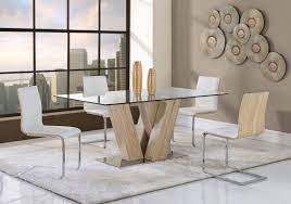 D2123 Series Contemporary White Mdf Glass Dining Table Contemporary Dining Room Sets Dining Room Chairs Modern Dining Room Sets
