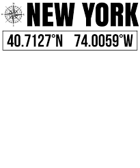 Here you will find the gps coordinates and the longitude and latitude of new york city. New York City Gps Coordinates Souvenir Usa Travel Gift Idea Mixed Media By Orange Pieces