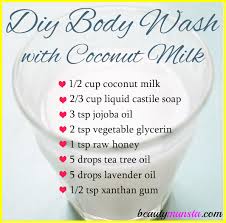 Oatmeal and lavender homemade body wash. Homemade Body Wash With Coconut Milk Easy Moisturizing Recipe Beautymunsta Free Natural Beauty Hacks And More