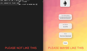 Users on the ethereum 1.0 chain will be able to lock up their ether in a smart contract and will then be credited that same amount on the beacon (staking) chain in ethereum 2.0. Serious Post How Setting Up Staking In Eth 2 0 Should And Shouldn T Look For The Average Person The Picture On The Right Is An Example More Information Is Probably Needed But You