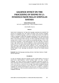 Similar words of malay are also commonly used in daily talk like as malayan, malayalam and malaysia. Pdf Salience Effect On The Processing Of Idioms In L1 Evidence From Malay Simpulan Bahasa Radina Mohamad Deli Academia Edu