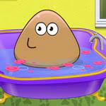 Brush her teeth to make her feel so good to be clean and fresh! Pou Baby Bathing Free Mobile Game Online