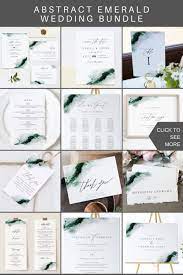 Emerald Mega Wedding Bundle Templates Green Watercolor Etsy Wedding Invitations Printable Templates Watercolor Wedding Invitations Wedding Invitation Templates