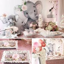 Pink And Gray Elephant Baby Shower Elephant Baby Shower Decorations Elephant Baby Shower Theme Gray Elephant Baby Shower