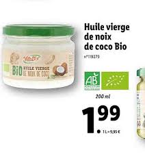 Offre Huile Vierge De Noix De Coco Bio Vita D Or Chez Lidl