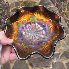 Amethyst carnival glass violet juice cups set of 4. Incite Laerebok Oppriktig Amethyst Carnival Glass Vase Star And Fan Newenglandsquash Com