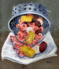 I painted these illustrations myself. Crawfish Boil Cartoon Shefalitayal