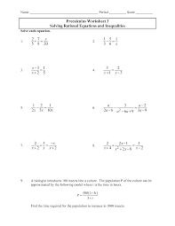 Free precalculus worksheets created with infinite precalculus. Solving Rational Equations And Inequalities Precalculus
