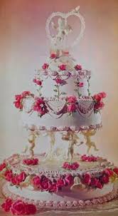 Layer in gold cake sequins. Wedding Cakes Have Certainly Evolved Over The Decades Just As Tastes And Styles Have In Our Ame Wedding Cakes Vintage Fall Wedding Cakes Wilton Cake Decorating