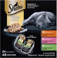 Chicken recipe foods are best for cats because they are a better muscle meat. Amazon Com Sheba Perfect Portions Soft Wet Cat Food Cuts In Gravy Roasted Chicken Entree Gourmet Salmon Entree Tender Turkey Entree Variety Pack 2 6 Oz 24 Twin Packs Pet Supplies