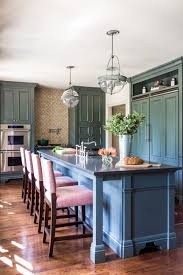 Cabinet Color Is Benjamin Moore Kitty Gray A Rich Blue Green Green Kitchen Decor Blue Green Kitchen Kitchen Design