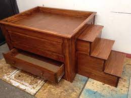 Raised Wood Dog Bed Elevated Dog Bed Dog Steps For Bed Dog Stairs