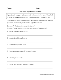 Each worksheet may consist of several pages, scroll down to the see everything. Figurative Language Worksheets Hyperbole Worksheets