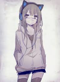 Open Roleplay A Girl Is Walking Down The Street She Has A Hoodie And Headphones On She Is Bored Of Listening To The Same Music Anime Chibi Anime Anime Neko