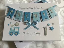 Cute granddaughters, grandsons or babies of your friends are sure to love these fantastic cards. Personalised Handmade 1st Birthday Card Son Gra Folksy