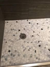 Black And White Mosaic Shower Floor Tile Msi Black White Pebbles 11 42 In X 11 42 In X 10 Mm Textured Marble Mesh Mounted Mosaic Tile 0 91 Sq Ft Thdw1 Sh Peb The Home Depot Mosaic Tiles White Pebbles Shower Floor Tile