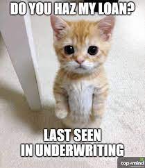 Mortgage underwriting is the process a lender uses to determine if the risk (especially the risk that the borrower will default ) of offering a mortgage loan to a particular borrower is acceptable and is a part of the larger mortgage origination process. Funny Mortgage Memes Lenders Can Use In Social Media