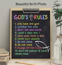 Ten Commandments Christian Wall Art 10 Commandments Exodus 20 Little Boys Room Decor Nursery Bible Verse Christian Nursery Digital File Com Prints Home Living